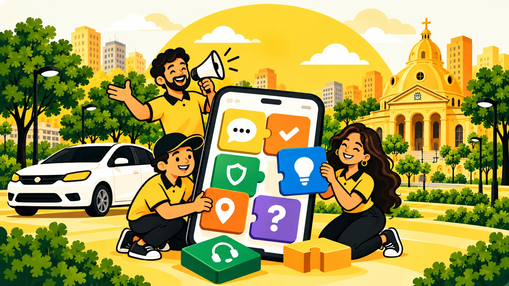 Motoristas sugerindo melhorias para o aplicativo de mobilidade